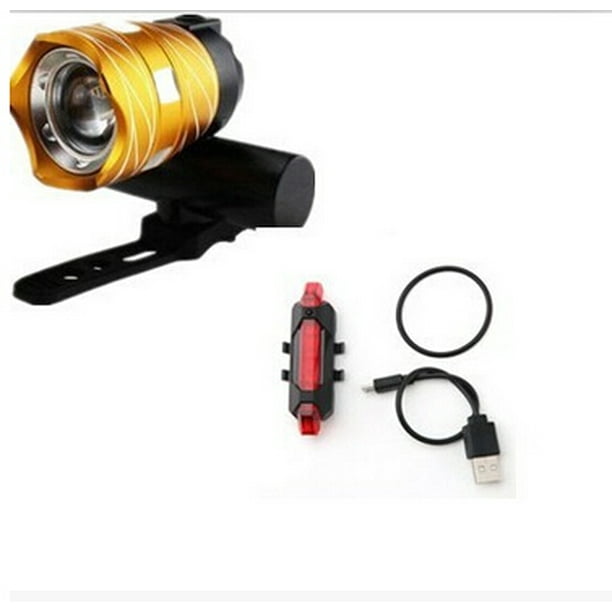 USB Fahrradlampe LED Fahrrad Licht Fahrradbeleuchtung Fahrad Scheinwerfer 